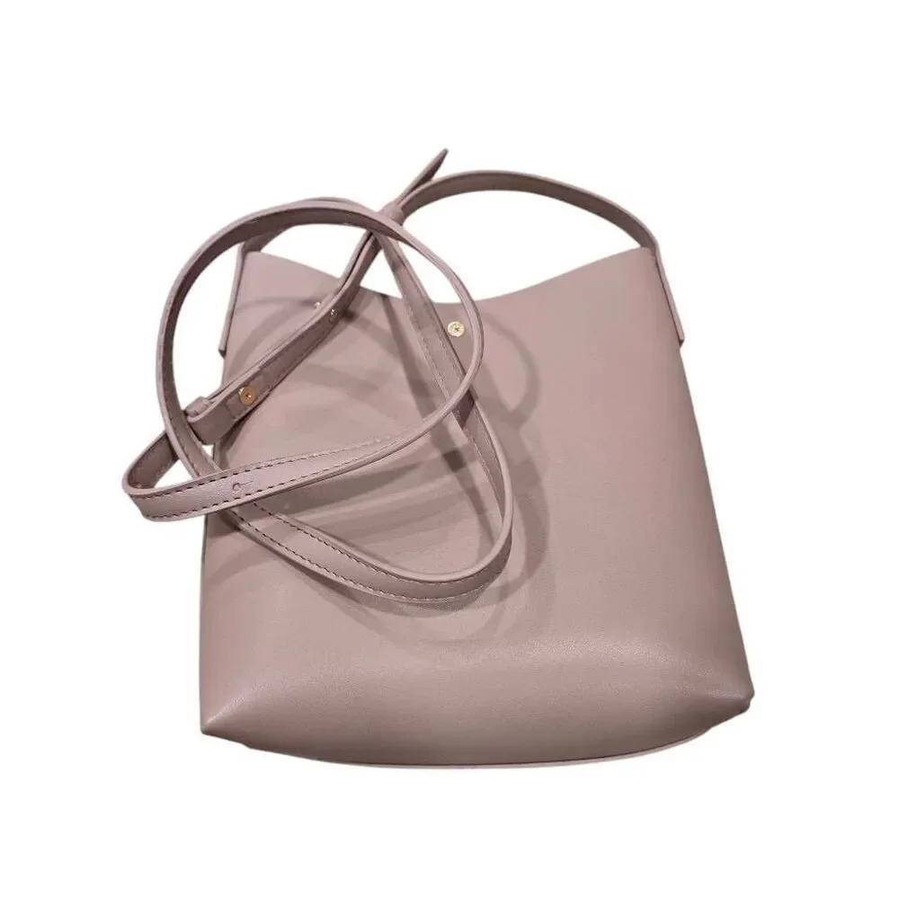 Samara Anthropologie Women's‎ Medium Peony Pink Leather Crossbody Shoulder Bag